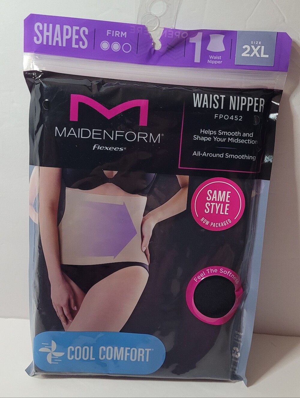 Maidenform Waist Nipper Shapewear Cool Comfort Black Size 2XL